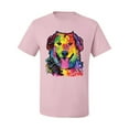 thumbnail image 3 of Smiling Dog | Colorful Neon Golden Retreiver | Dean Russo Art Animal Lover Men's T-Shirt, Light Pink, Large, 3 of 6