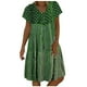thumbnail image 2 of Puntoco Falda Casual Estampada Con Cuello Redondo Y Manga Corta Para Mujer, Color Verde, Xxl,Regalos Para Mujer Joven, 2 of 6