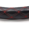 thumbnail image 3 of 45 cm Outer Dia Black Faux Leather Red Quilted Stitch Pattern Car Truck Steering Wheel Cover, 3 of 6