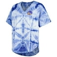 thumbnail image 2 of Women's G-III 4Her by Carl Banks Royal Golden State Warriors Tournament Raglan Oversized Tie-Dye V-Neck T-Shirt, 2 of 3