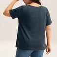 thumbnail image 2 of Lopecy-Sta Plus Size Tops for Women Summer V Neck Short Sleeve Tee Shirts Henley Button Casual Loose Fit Blouse Summer Fshion Tunics, 2 of 9