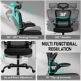 thumbnail image 4 of High Back Ergonomic Office Chair, Breathable Mesh Desk Chair with Lumbar Support, Adjustable Headrest, Flip-up Armrests, Computer Gaming Chair, 4 of 8