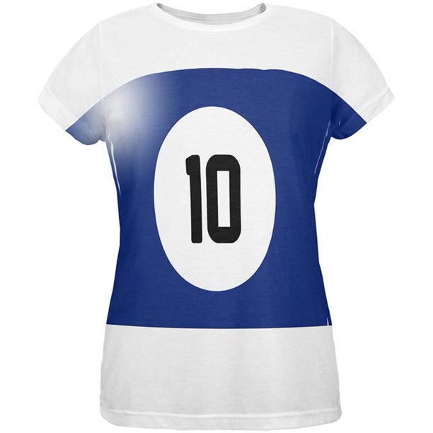 Old Glory Halloween Billiard Pool Ball Ten Costume Womens T Shirt