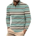 thumbnail image 2 of Royisotas Polo Shirts for Men Striped Big and Tall Shirt Long Sleeve Fashion Mens Tops Button Down, 2 of 5