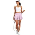 thumbnail image 3 of Cadmus Women's 2-in-1 High Waisted Pleated Skort with Pockets- Flowy A-Line Tennis Golf Skirt with Built-in Shorts,Light Purple,XL, 3 of 7