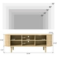 thumbnail image 3 of 60" TV Stand with Tambour Door,Wood Entertainment Center with Storage and Shelves, FlutedTV Console Table for Living Room, Bedroom (Natural), 3 of 6