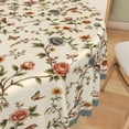 thumbnail image 6 of Vintage Beige Floral Round Tablecloth,60 Inch,Stain Resistant Waterproof Table Cover for Dining Room Kitchen Party Decor, 6 of 7