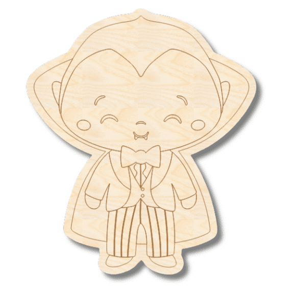 Unfinished Wood Etched Vampire Shape 12" / 1/4"