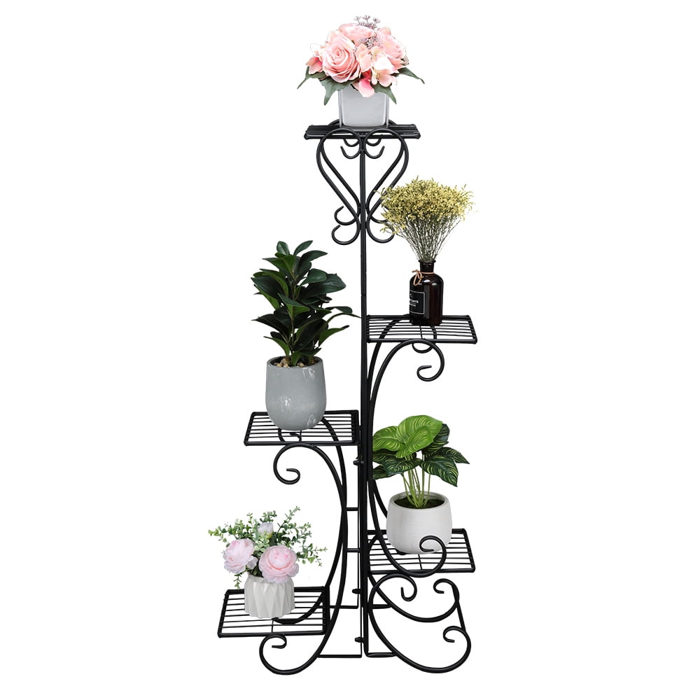5-Tier Shelves Patio Plant Holder, Outdoor Displaying Metal Plant Shelf 5-Tier Shelves Patio Plant Holder, Outdoor Displaying Metal Plant Shelf