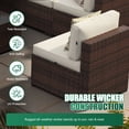 thumbnail image 6 of Clouddwell 7 Piece Outdoor Patio Furniture Set, Wicker Rattan Patio Sectional Sofa Sets, Off White, 6 of 11