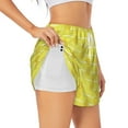 thumbnail image 2 of Disketp Gold Pineapple Print Women's Shorts Workout Shorts for Athletic Gym Running Shorts with Phone Pockets X-Large, 2 of 8