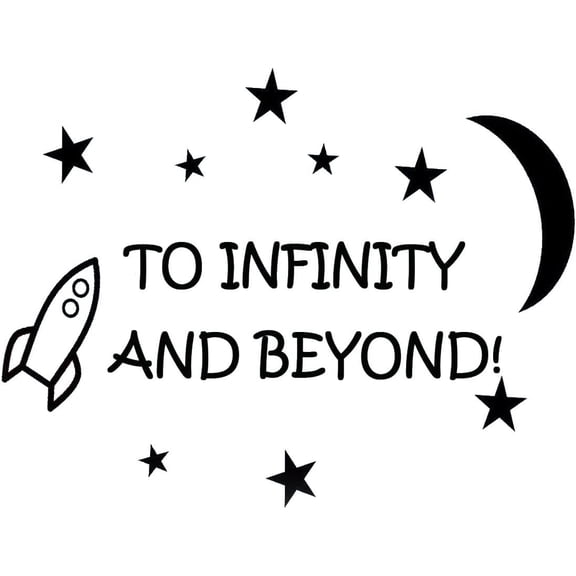 QTH to Infinity and Beyond! Vinyl Wall Decals Quotes Kids Room Wall Quote Nursery Wall Decals Boys Room