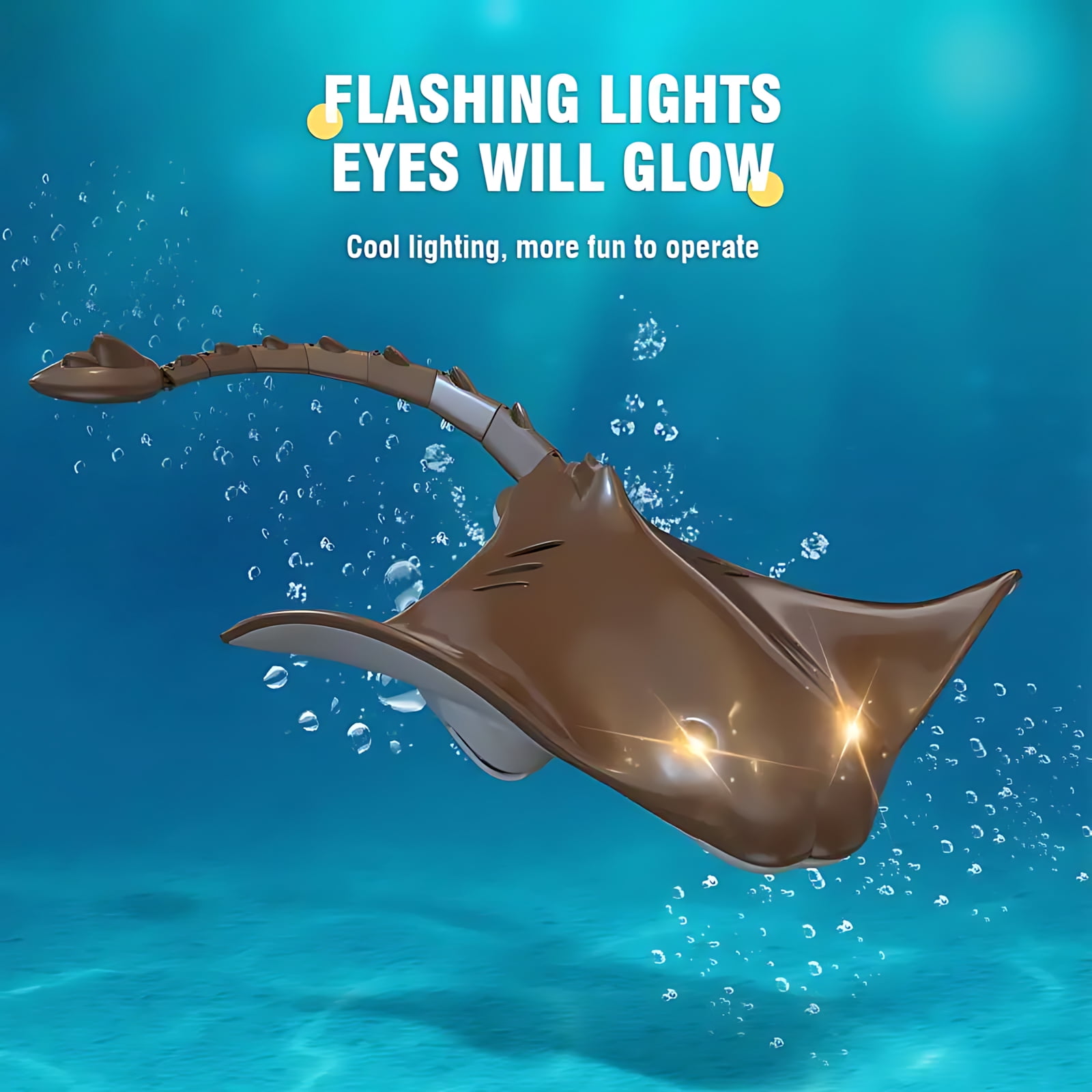 Unbranded Remote Control Boat, 2.4G RC Stingray Pool Toy for Kids Ages 6-12, Waterproof Underwater Glider with Dual Motors, Water Gift for Boys Girls