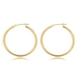 thumbnail image 2 of AVORA 10K Yellow Gold Classic Polished 2mm Tube 40mm Hoop Earrings, 2 of 6