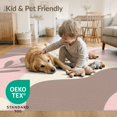 thumbnail image 4 of ODIKA 4'x6' Brown Pink Mocha Abstract Swirl Washable Area Rug Retro Contemporary Pattern with Leaf Motif Stain Resistant, Low Pile, Easy Care for Dorm Room, Small Living, 4 of 7