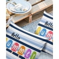 thumbnail image 3 of Outdoor Waterproof Pillow Covers Pack of 2, Hello Summer Colorful Ice Cream Watercolor Stripes Decorative Throw Pillowcases Cushion Covers for Garden Patio Tent Sofa Couch, 18x18 inch, 3 of 8