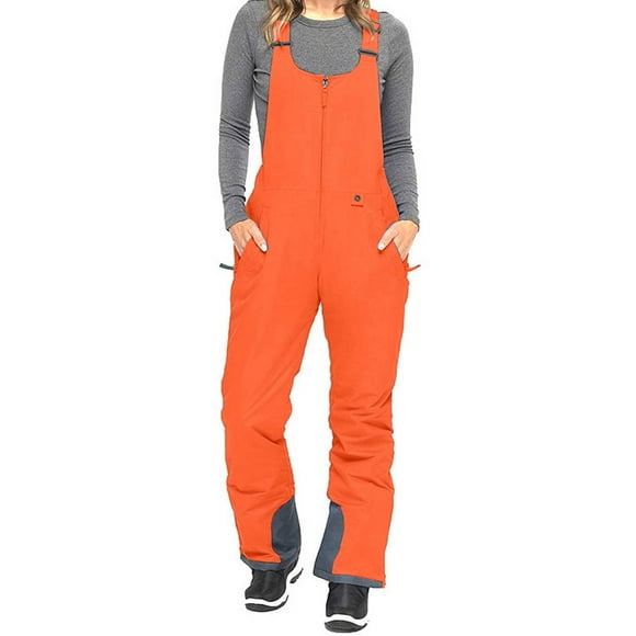 FADAACAI Womens Ski Suit Women's Insulated Ski Bib Overalls Winter Snowboarding Pants Sleeveless Ski Adjustable Strap Jumpsuit Ski Jumpsuit Women Ski Outfits for Women Orange 4XL Clearance!