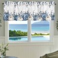 thumbnail image 3 of Fall Blue Pumpkin Farmhouse Short Window Curtain Valances, Thanksgiving White Eucalyptus Flower Rod Pocket Kitchen Valances for Living Room Bedroom Bathroom Cafe 54" x 18", 3 of 8
