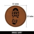 thumbnail image 2 of Shoe Print Boot 2.5" Faux Leather Round Engraved Iron-On Patch - Brown, 2 of 6
