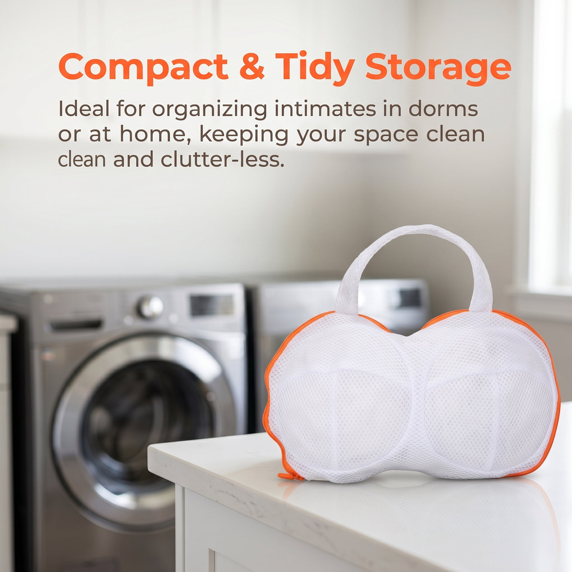 Unique Bargains Bra Laundry Bag, Mesh Lingerie Wash Bags for Zippered Fine Mesh Orange 12.8"x8.3"