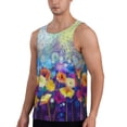 thumbnail image 2 of Easygdp Spring Flower Seasonal Men's Tank Top, Sleeveless Muscle T Shirts, Breathable, Quick-Dry, Loose for Gym, Running, Fitness - Large, 2 of 9
