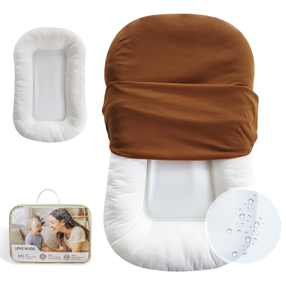 Infant Support Cushion for Supervised Awake-Time, Soft Cotton Cover, Portable Baby Activity Cushion for Tummy Time & Daily Interaction