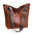 thumbnail image 1 of Bandolera Hobo Bag Huwzder de piel vegana con correa para guitarra, color marrón, 1 of 6