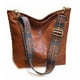thumbnail image 1 of Bandolera Hobo Bag Huwzder de piel vegana con correa para guitarra, color marrón, 1 of 6