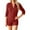 Red, variant on TAIAOJING Womens Rompers Solid Color Button Lapel Slim Long Sleeve Casual Fashion Home Romper