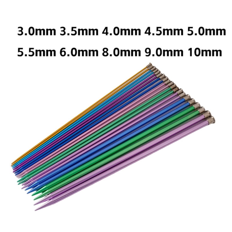 Zecic 10Pairs Aluminum Single Pointed Knitting Needle for Weaving Sweater, 3.0mm-10mm