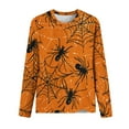 thumbnail image 4 of CLOISE Halloween Tee Shirts for Women Fashion Halloween Spider Printed Tees Long Sleeve Crew Neck Tops Basic Casual Oversized Shirts Spooky Party Outfits Fall Gift, 4 of 4