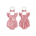 thumbnail image 2 of RUINIXCW Baby Girl First Birthday Outfit Silly Goose Outfit Infant Baby Girls 1/2 Half Birthday Clothes Embroidery Fly Sleeves Romper Bodysuit Playsuit Headband, 2 of 9