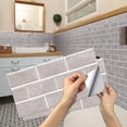 thumbnail image 1 of Kitchen Tile Stickers, 12 Pieces Self Adhesive Tile Sticker Waterproof PVC Tile Stickers Self Adhesive Wall Tile Stickers for Bathroom and Kitchen, 1 of 4
