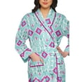 thumbnail image 4 of Moomaya Printed Robe For Girls Cotton Bathrobes For Women Wrap Dressing Gown, 4 of 6