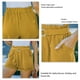 thumbnail image 5 of Whataatahia Pantalones Cortos Elásticos De Cintura Alta Cinturón Casual Ajustado Bolsillo De Color Puro Pantalones Cortos Rectos Casuales Ajustados para Mujer Verano Amarillo XL, 5 of 6