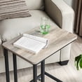 thumbnail image 5 of C-Shaped End Table with Metal Frame, Rolling Casters, Industrial Side Table for Living Room & Bedroom, 19.7 x 13.8 x 23.6 Inches, Greige & Black, 5 of 6