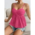 thumbnail image 5 of Womens Summer Spaghetti Strap Sexy Lace Trim Peplum Tank Top Backless Going Out Crop Tops for Women, 5 of 6