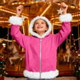 thumbnail image 5 of LTTVQM Christmas Hoodies for Girls Boys Happy Fleece Sherpa Lined Zip Up Santa Pullover Soft Long Sleeve Fashion Faux Fur Trim Furry Jacket Hot Pink 5-6 Years, 5 of 6