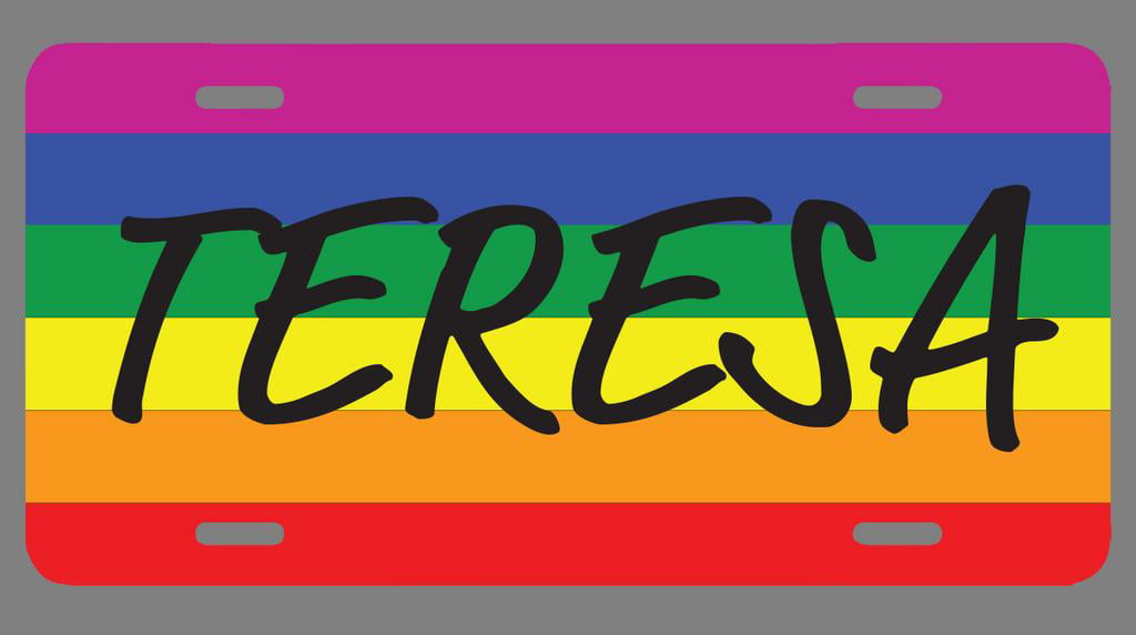 Teresa Name Pride Flag Style License Plate Tag Vanity ...