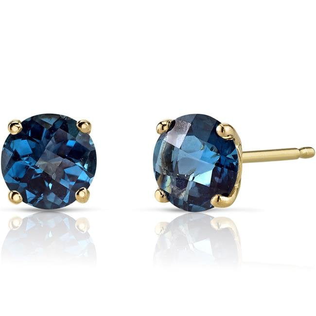 2.00 Ct Round Green Mystic Topaz 14K Yellow Gold 4-prong Stud Earrings 6mm 