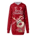 thumbnail image 4 of Chandail en Molleton de Noël pour Femmes, Cardigan à Col Rond Chaud, Veste de Mode à Capuche, Fermeture Mi-Longue, Imprimé de Vacances, Pull à Manches Longues, Pull de Noël, 4 of 6