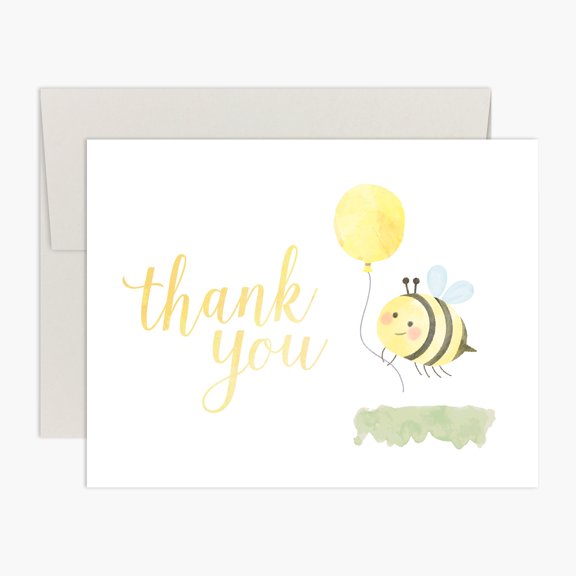 Sweet As Can Bee Watercolor Bumble Bee Thank You Card
