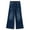 DeepBlue-2779, variant on KIDSCOOL SPACE Girls Slim Fit Wide Leg Jeans, Micro Distressed Fashion Denim Pants ,Mid Blue,7-8 Years