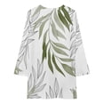 thumbnail image 3 of Sage Green Botanical Loose Dress Evening Dress Summer Dresses for Women Luxury Dress Long Sleeved Dress, 3 of 4