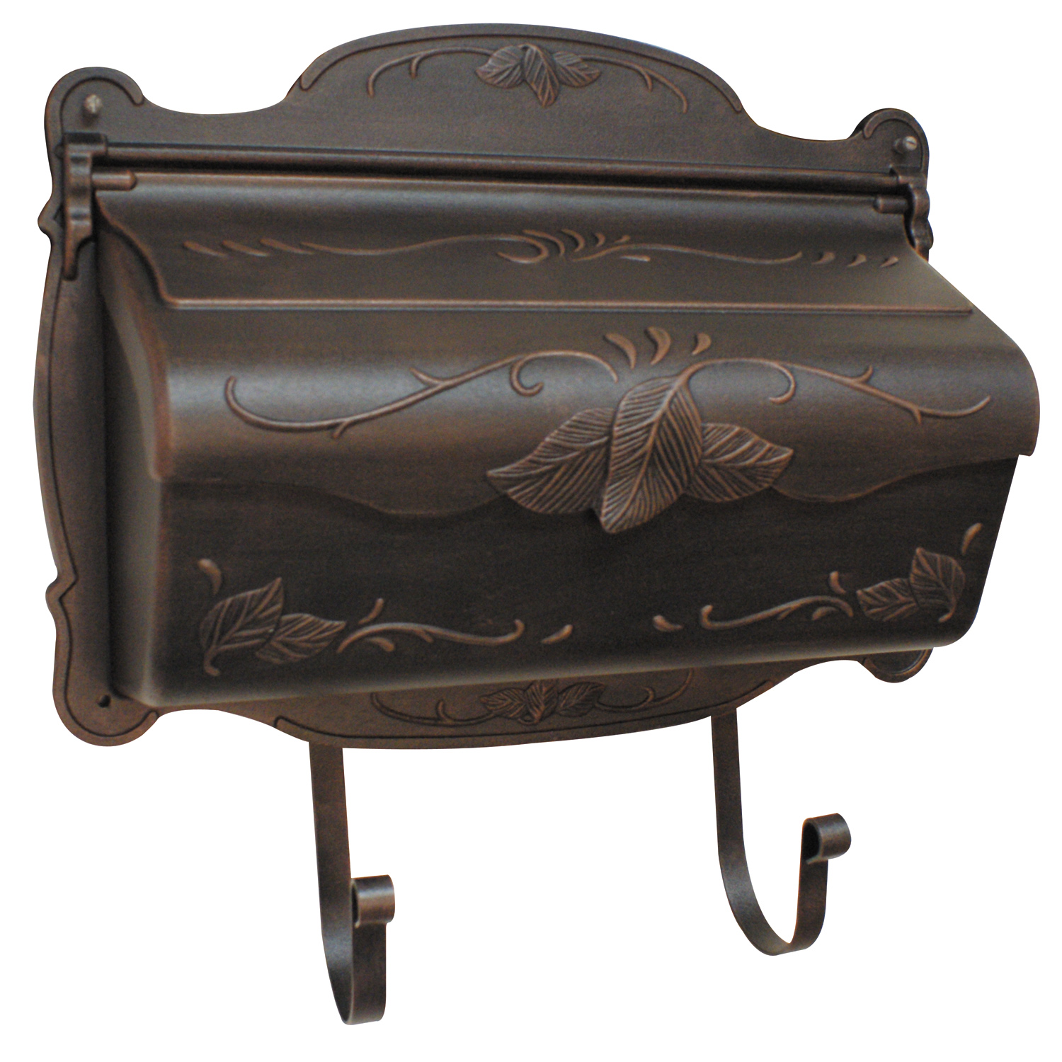 Floral Horizontal Mailbox Wall Mount Aluminum Detailed Decorative