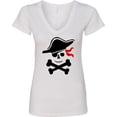 thumbnail image 3 of Inktastic Pirate Skull and Cross Bones Women's V-Neck T-Shirt, 3 of 5