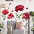 thumbnail image 1 of Runtoo Grands Autocollants Muraux Fleurs Rouges Papillon Aquarelle Floral pour Chambre Salon Garderie Bureau Décoration Maison, 1 of 4