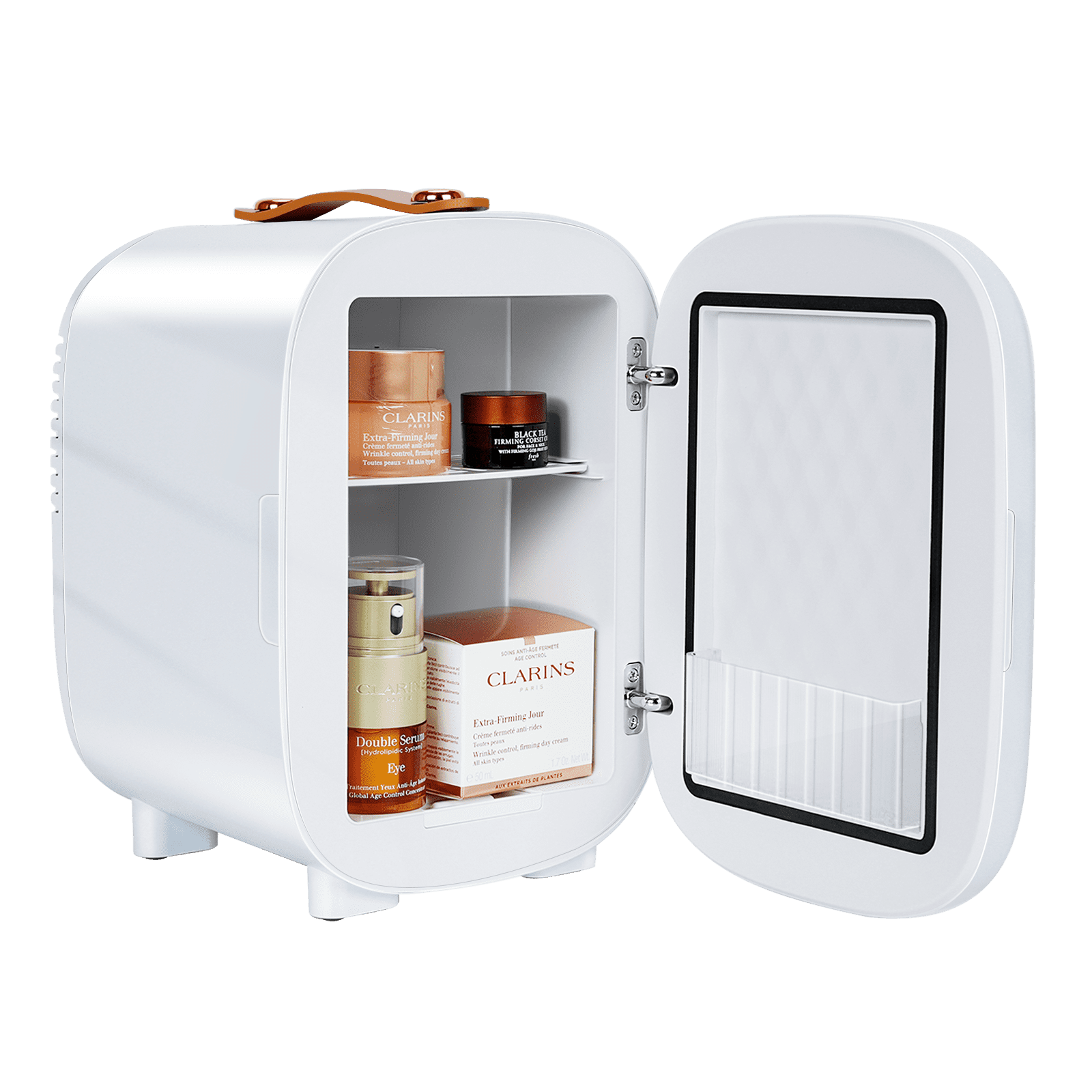 Caynel 5L Portable Retro Mini Fridge 6-can Mini Refrigerator,White