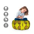 thumbnail image 2 of Abstract Storage Toy Bag Chair, Continuous Vertical Lines Oriental Style Curvy Motifs, Stuffed Animal Organizer Washable Bag, Large Size, Yellow Green Army Green, by Ambesonne, 2 of 3