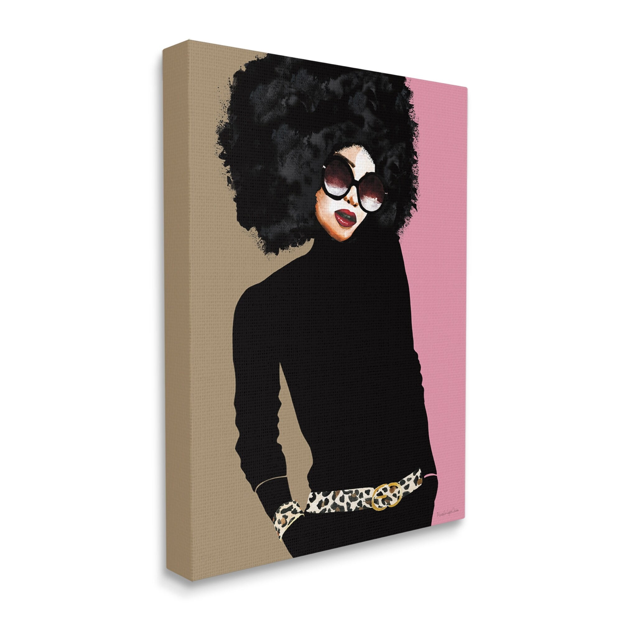 Stupell Industries Glam Fashion Female Vintage Pop Patterned Belt Portrait, 16 x 20,Design by Mercedes Lopez Charro